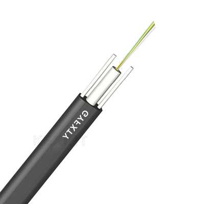 Бронированный кабель на открытом воздухе GYFXTY 2-24 оптического волокна не вырезает сердцевина из черной трубки разбивочного луча свободной