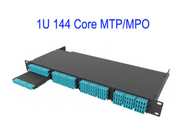 маджента малопотертое 0.3dB стержневых ящиков гибкого провода OM4 12 волокна оптически MTP MPO ядра 1U 144