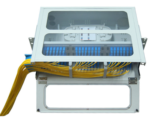 Пульт временных соединительных кабелей 48 оптического волокна шкафа SC LC 96 гаван 19 u сползая тип прозрачную верхнюю часть