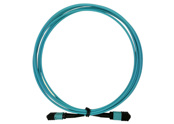 Воды гибкого провода 40G 3M LSZH SENKO волокна OM3 12 MTP MPO цвет оптически голубой