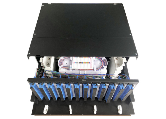 Пульт временных соединительных кабелей 4U ODF 144FO SC/UPC оптически с 12 кассетами