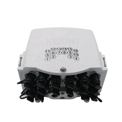 Распределительная коробка ИП65 оптического волокна ФТТХ 1кс16 на открытом воздухе водоустойчивая белая КСТ-Б-16Л КЭКСИНТ