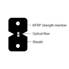 Размер белого цвета черноты кабеля GJXFH 1G657A2 сети оптического волокна KFRP Multi