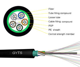 Кабель оптического волокна 8,0 проводника 7,0 бронированный для на открытом воздухе пользы G652D GYTS 24 48B1.3