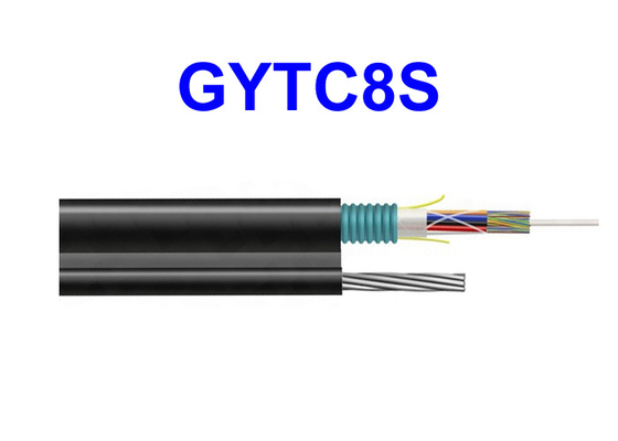 Телекоммуникации стального провода кабеля на открытом воздухе оптического волокна GYTC8S бронированные само- поддерживая предназначенные наверху