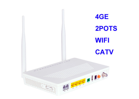 Стог IPv4 и IPv6 поддержки USB 4GE 2POTS WIFI CATV гигабита GEPON ONU 1 локальных сетей 4 двойной