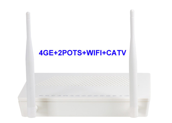 Стог IPv4 и IPv6 поддержки USB 4GE 2POTS WIFI CATV гигабита GEPON ONU 1 локальных сетей 4 двойной