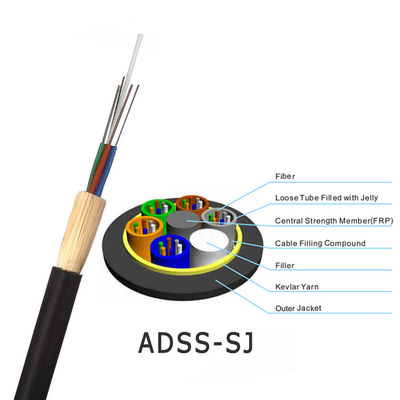 Оптический кабель 24 волокна оболочки двойника ADSS 48 96 кабель ядра FTTH